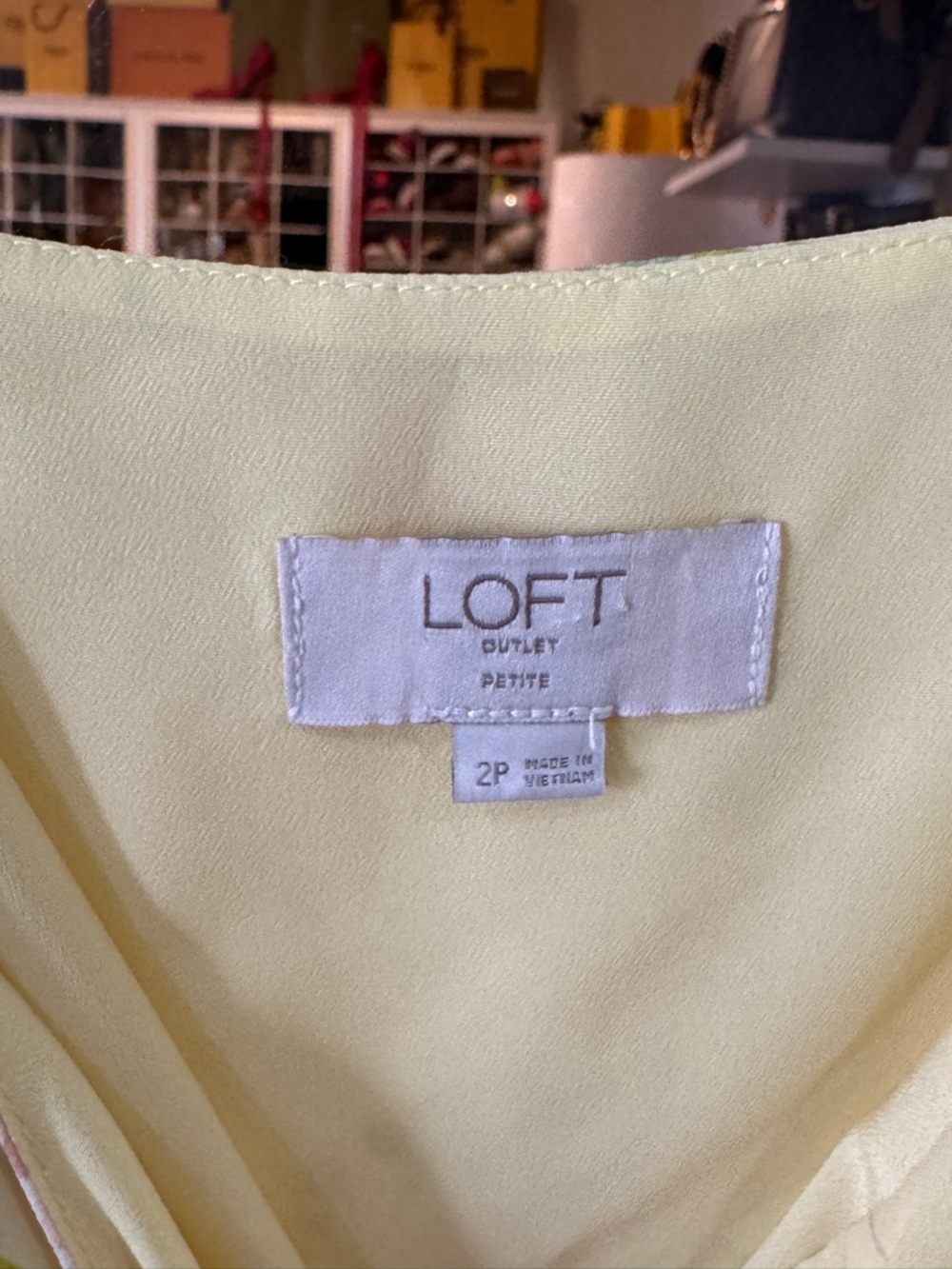 LOFT Yellow Floral Wrap-Style Midi Dress - Picture 4 of 6